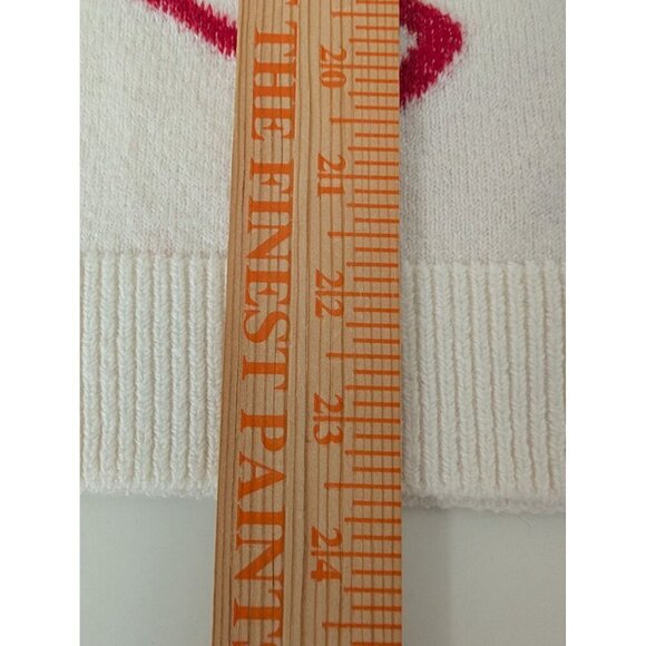 LOFT Heart Sweater Womens Size Medium White Knit Cotton Blend Long Sleeve - Picture 8 of 8